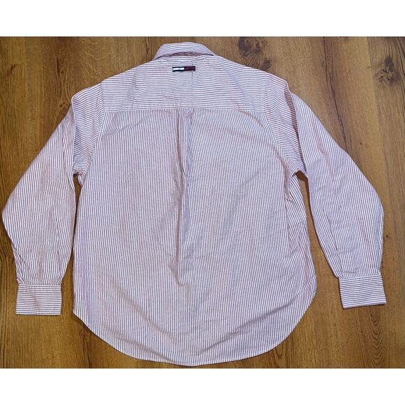 Vintage 90s Tommy Hilfiger Striped Oxford‎ Women's Seersucker Button Up Sz 6 - Picture 9 of 13